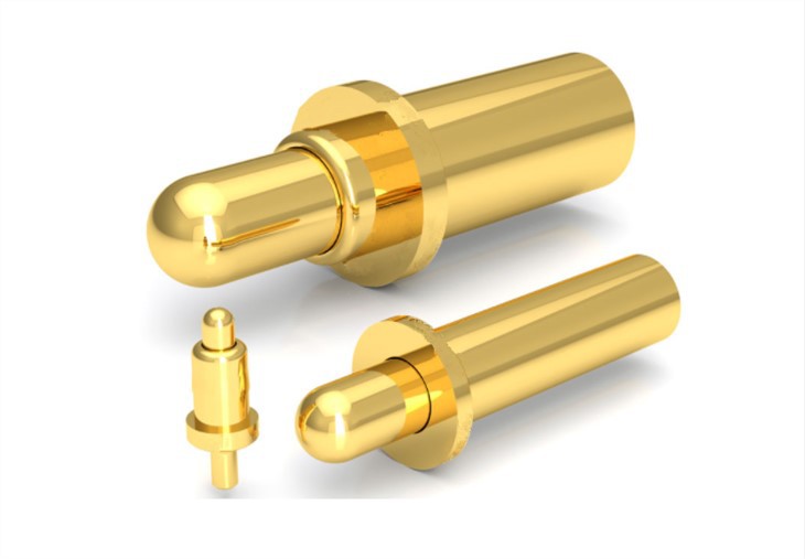 Pläterad guld fjäderladdning Pogo Pins