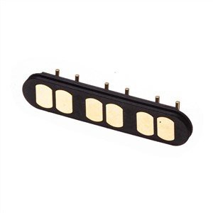 Pogo-stiftskontakt med aktuell höger vinkel