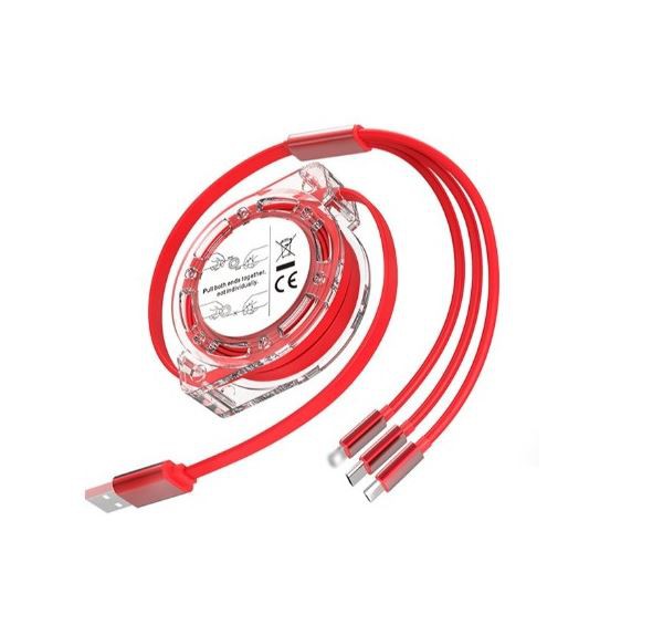 Infällbar tre-i-ett dataladdningskabel