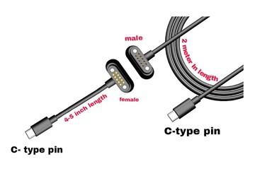 C-typ Magnetic Pogo stift laddare